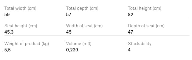 AGAIN CHAIR — Dimensions